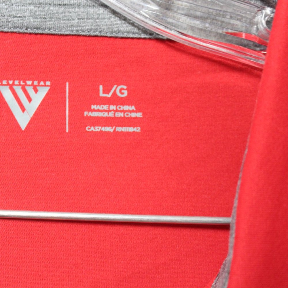 Leverwear heather grey flame red color block polo shirt Large NWT 3/$25 - Picture 3 of 13